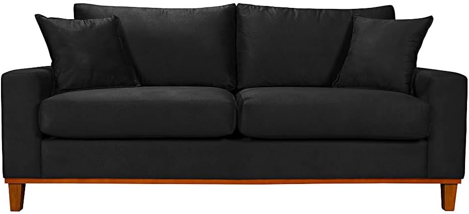 Melhor sofá: 12 melhores sofás do mercado (retráteis, reclináveis, cama e mais) (14) Sofa Living Istambul Em Suede Essencial Estofados Preto