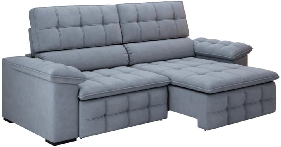 Melhor sofá: 12 melhores sofás do mercado (retráteis, reclináveis, cama e mais) (18) Sofa Retratil e Reclinavel 215m 2 lugares Elite Veludo Chumbo