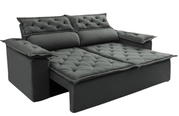 Melhor sofá: 12 melhores sofás do mercado (retráteis, reclináveis, cama e mais) (6) Sofa Retratil e Reclinavel Cama Inbox Compact 150m Tecido Suede Velusoft Cinza