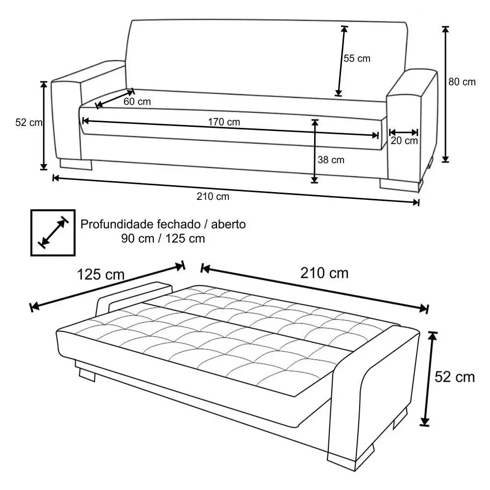 sofa cama medidas