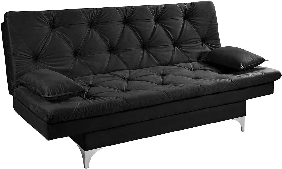 8. Sofa Cama Austria 3 Posições Reclinavel Essencial Estofados Preto