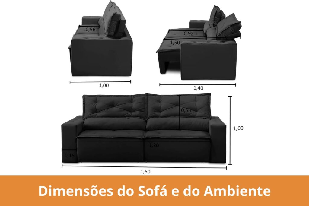 Dimensões do Sofá e do Ambiente