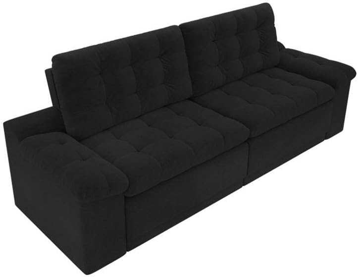 Sofá 4 Lugares Assento Retrátil e Reclinável Confort-legacy Sofas - Preto