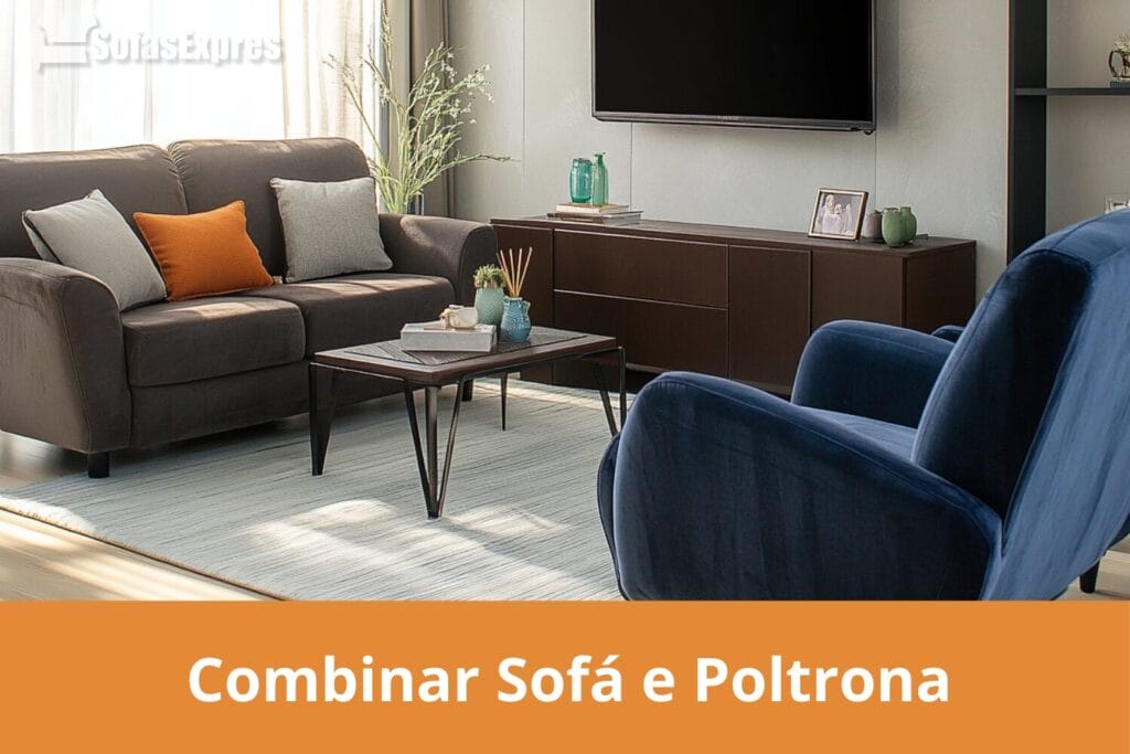 como combinar sofá e poltrona